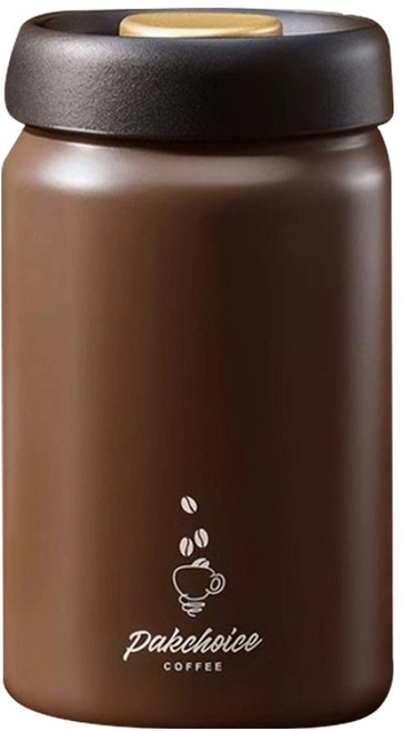 Kyhome 316不鏽鋼按壓式排氣真空密封罐 1200ml 避光防氧化保鮮防潮儲存罐 咖啡豆密封罐 茶葉罐 咖色 1個