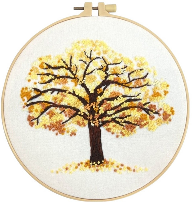 베노 나무 자수 DIY 초보자용 세트, 노란나무, 1세트