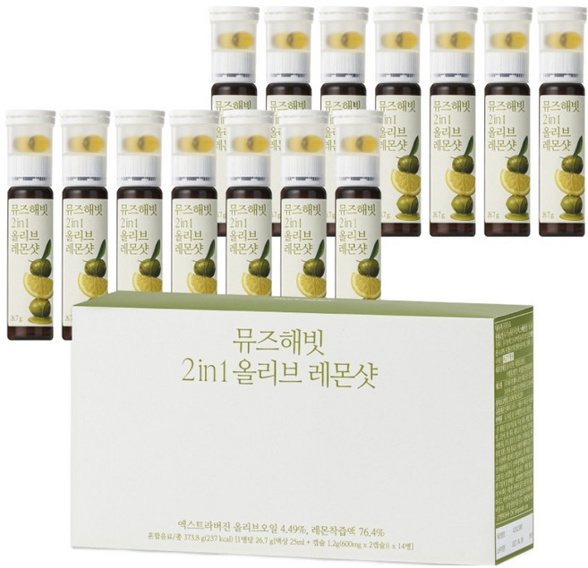 인테이크 뮤즈해빗 2in1 올리브레몬샷 373.8g, 1개, 14회분