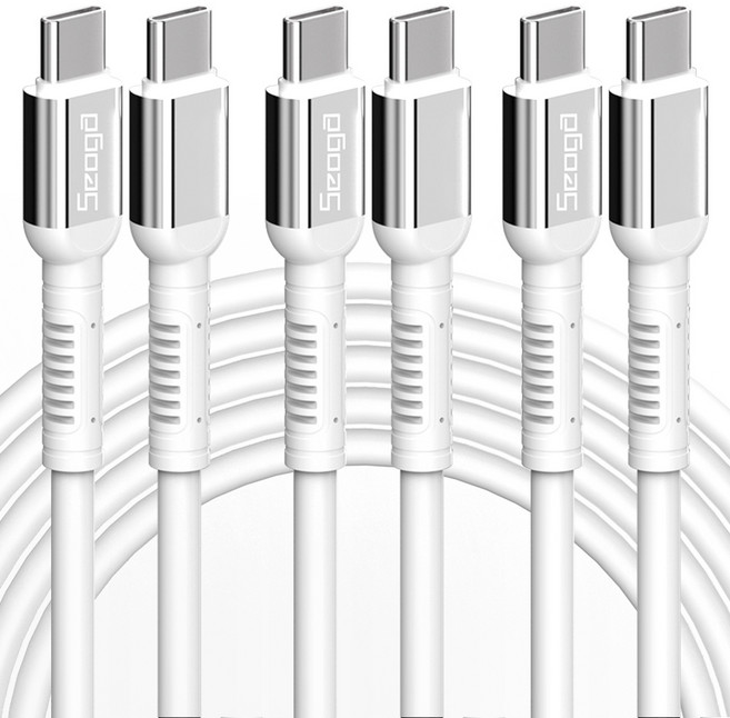 서가 메탈 고강도 초고속 충전 케이블 C to C PD 60W, 3m, 화이트, 3개