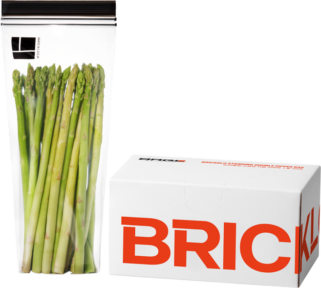 브릭글로 긴 식재료 보관용 냉장 냉동 겸용 브릭락 스탠딩 더블 지퍼백 130 x 285 x 50 mm, 롱, 30개입, 1개