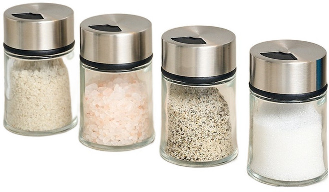 모던하우스 양조절이 쉬운 스텐 뚜껑 미니 유리 양념병 70ml, 단품, 4개