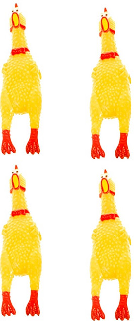 꼬끼오 소리나는 삑삑이 닭 인형, 혼합색상, 1세트