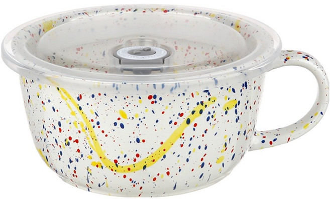 플라라 한손쿡 전자레인지 라면기, 화이트, 1개