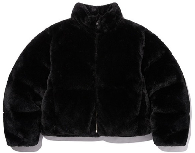 키르시 여성용 인조퍼 세미 크롭 다운 점퍼