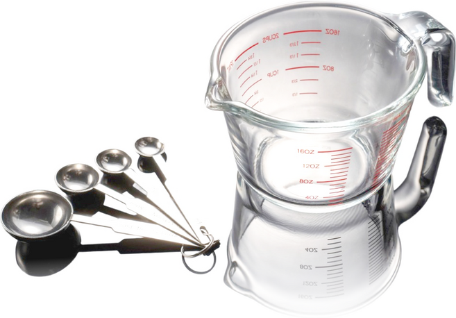 집사람 내열유리 계량컵 500ml + 스텐 계량스푼 세트, 1세트, 투명(컵), 실버(스푼)
