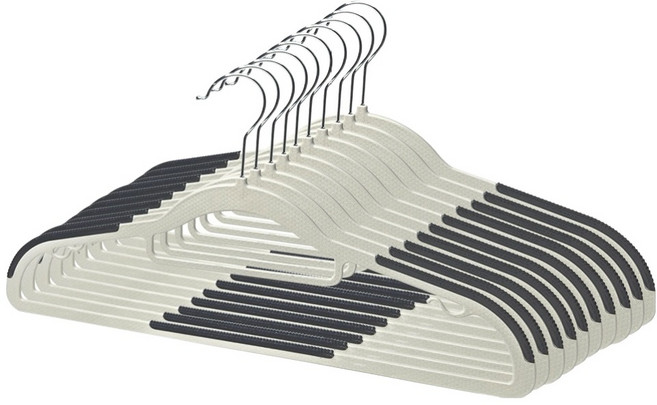 월드크린 투톤 논슬립 회전형 옷걸이, 그레이, 10개