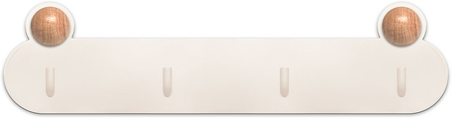 월드크린 라운드 무타공 옷 벽 걸이 행거 4구, 화이트, 1개