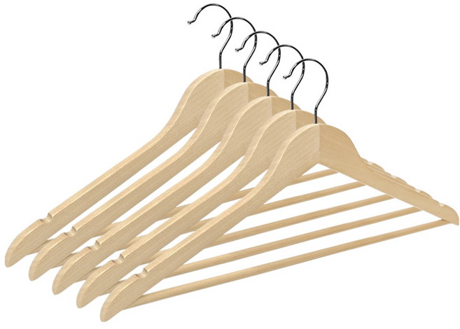 월드크린 원목 옷걸이, 우드, 5개