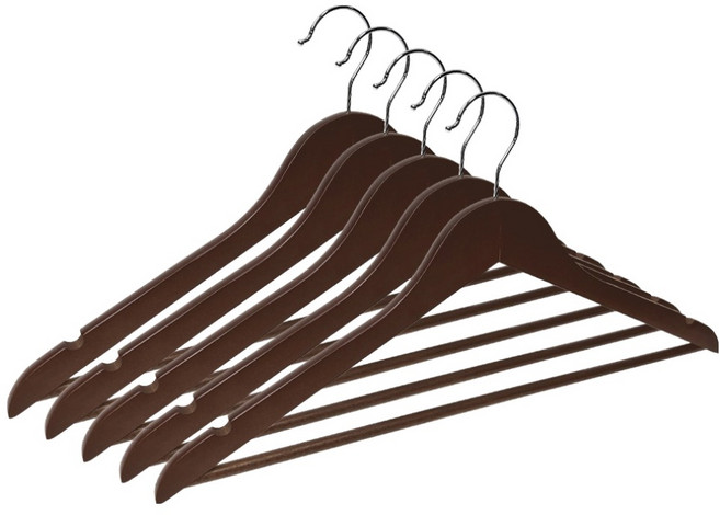 월드크린 원목 옷걸이, 월넛, 5개