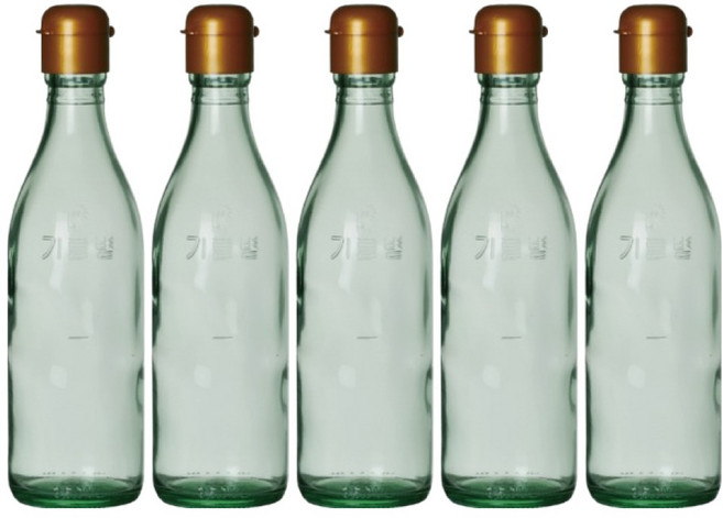 서울패키지 청색 기름 유리병 골드캡, 350ml, 5개