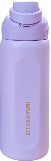Sitarayuri 翻蓋提把304不鏽鋼保溫瓶, 紫色, 1個, 800ml