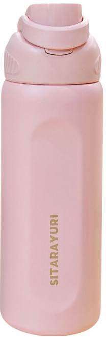 Sitarayuri 翻蓋提把304不鏽鋼保溫瓶, 粉色, 1個, 800ml
