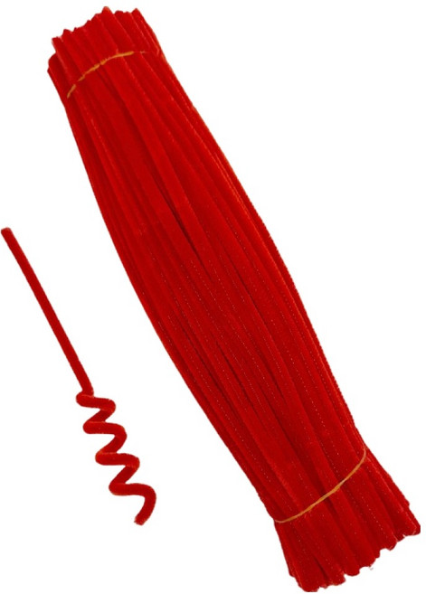 미소로운 모루 철사 6mm x 30cm 100p, 레드, 1개