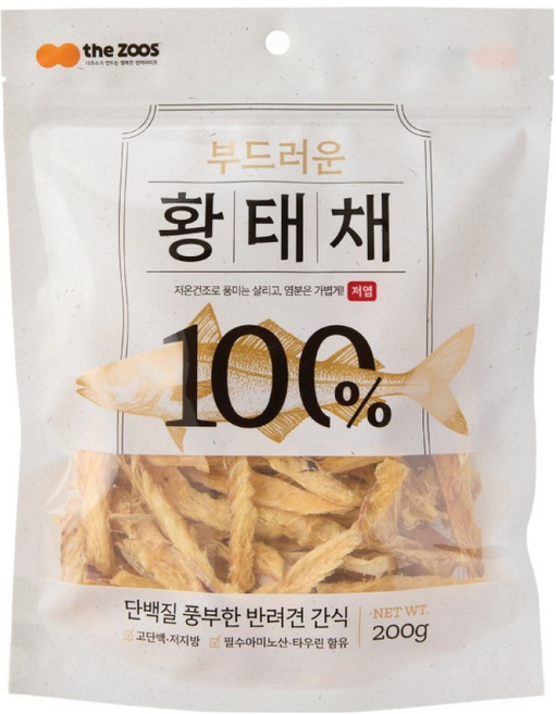 더주스 반려동물 부드러운 황태채 간식, 200g, 1개, 황태맛