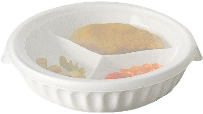 푸코 라임올리브 웨이브 3절 나눔찬통, 화이트, 1개