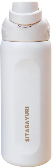 Sitarayuri 翻蓋提把304不鏽鋼保溫瓶, 白色, 1個, 800ml