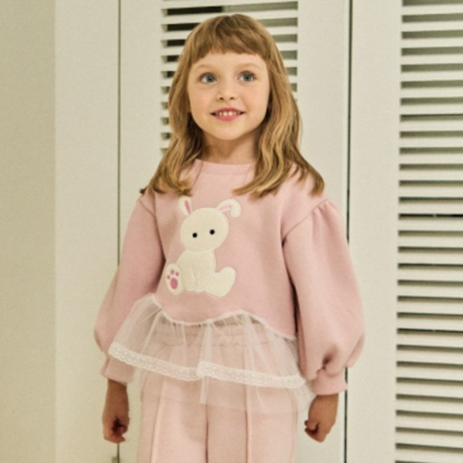 키키모라 아동용 기모 엔젤 바니 맨투맨