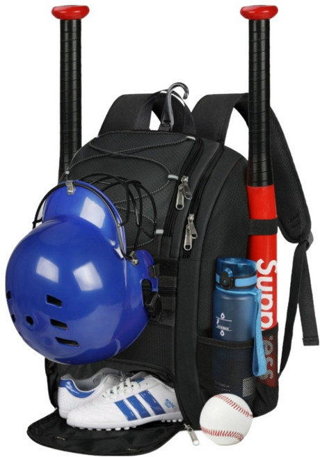 라운듀 올인원 야구백팩, 블랙, 1개