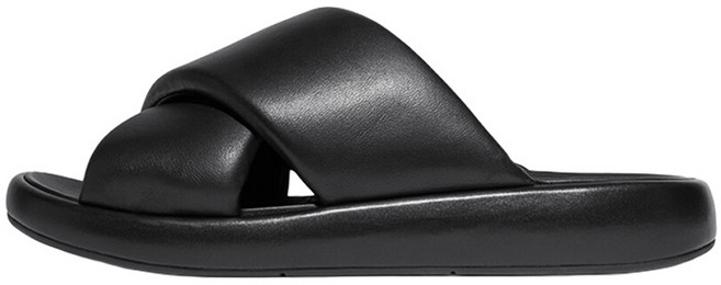 핏플랍 여성용 아이쿠션 디렉스 패디드 레더 크로스 슬라이드