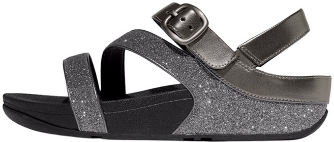 fitflop 女款 Skinny 2 Glitterdust Z字帶涼鞋, Pewter, 235