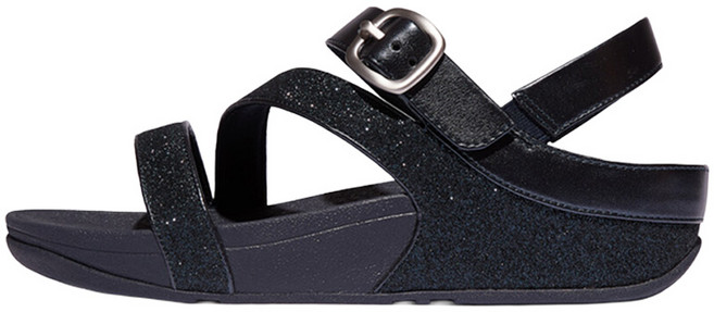 fitflop 女款 Sneaky 2 Glitterdust Z字帶涼鞋, Midnight Navy, 235