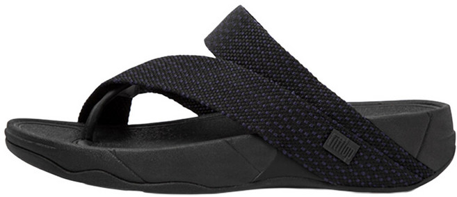 fitflop Sling Weave 夾腳拖, Black/Sea Blue Mix, 260