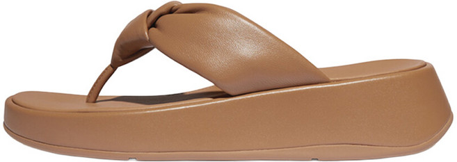 fitflop 女款 F-Mode Note 柔軟皮革厚底夾腳拖鞋