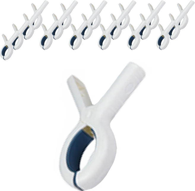 심플 대형 빨래집게, 화이트블루, 20개