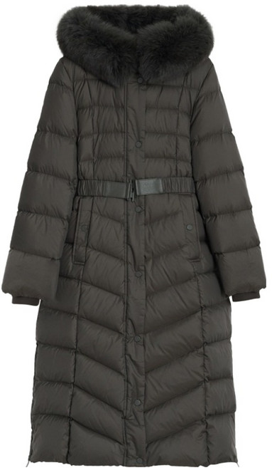 on&on 女款附腰帶長版羽絨外套