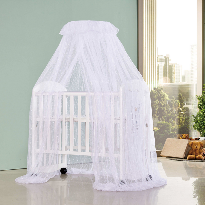 vivibaby 高密度嬰兒床蚊帳 台灣製 360度全罩加高設計 極細網紗 新生兒防護, 粉色