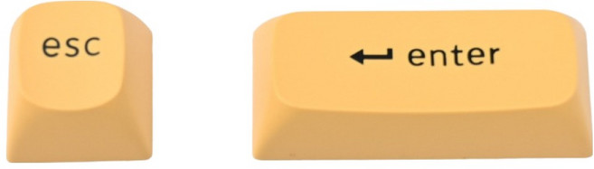 키크론 OSA 더블샷 PBT 키보드 교체용 커스텀 포인트 키캡 ESC + ENTER 세트, 옐로우, JM-240