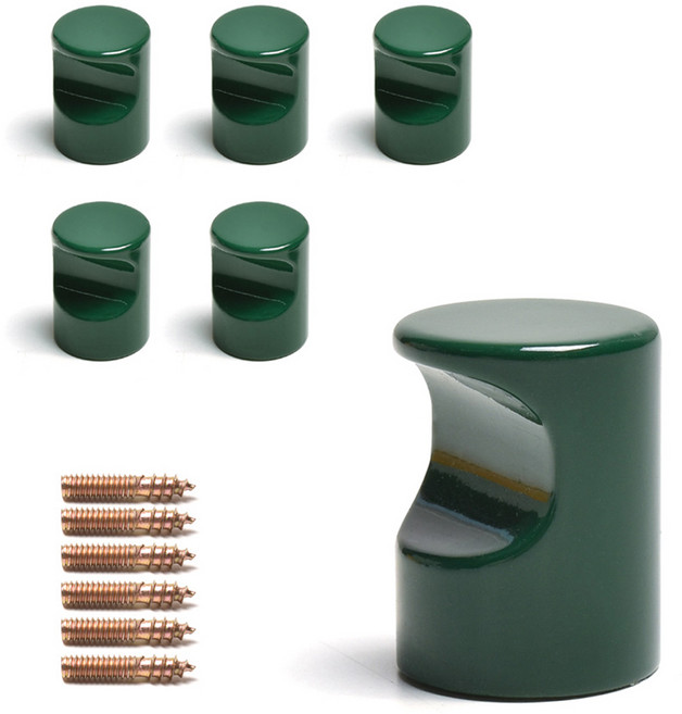 손잡이세상 무타공 미니미식 1구 가구손잡이, 그린, 6개