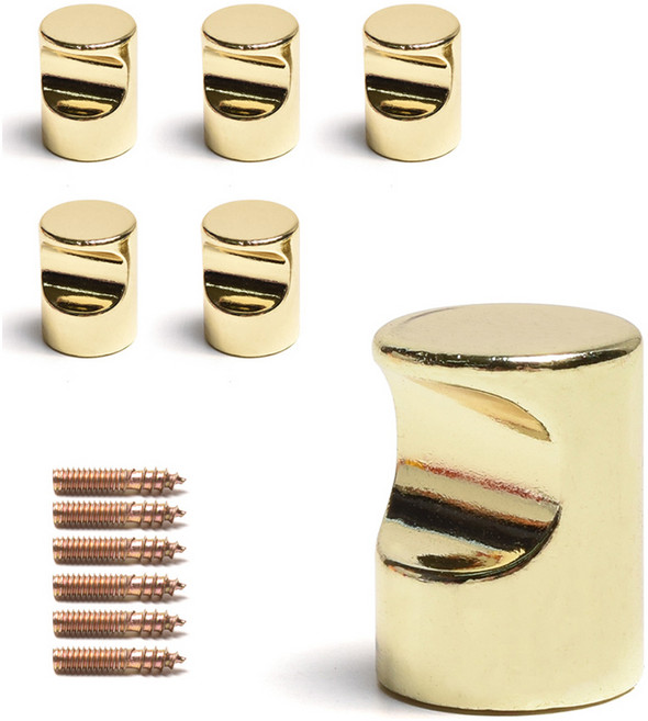 손잡이세상 무타공 미니미식 1구 가구손잡이, 골드, 6개