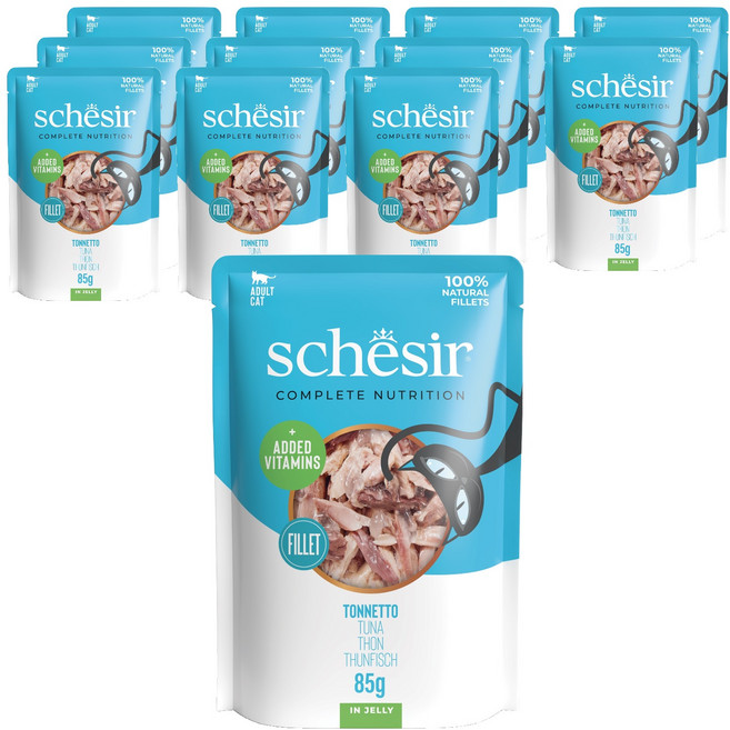 스케지어 어덜트 고양이 주식 파우치, 85g, 12개, 참치