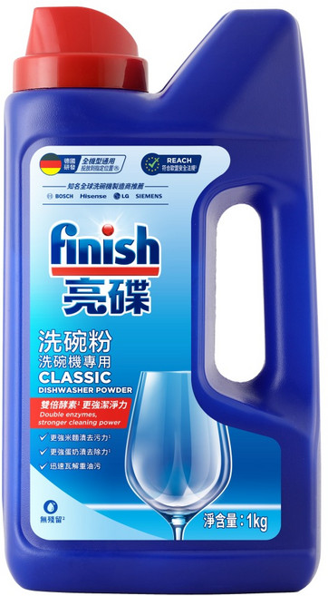 finish 洗碗粉 洗碗機專用, 1kg, 1瓶