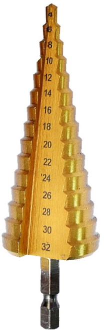 공구엔 스텝드릴비트 철판 파이프 확관 타공 드릴비트 4~32mm, 1개