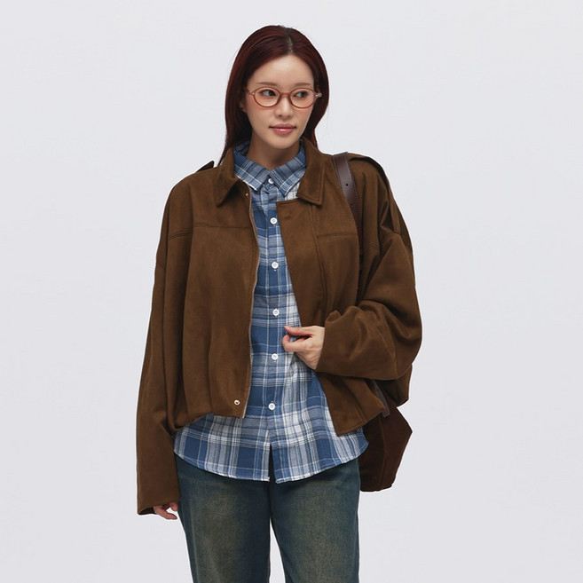 엘쏘 여성용 블루종 고퀄 인조 스웨이드 자켓