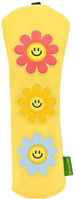 세븐힐스 플라워 골프 유틸리티 헤드커버, 옐로우, 1개