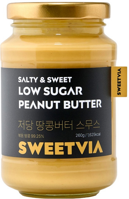 스윗비아 솔티앤스윗 저당 땅콩버터 스무스, 260g, 1개