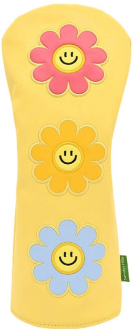 세븐힐스 플라워 골프 드라이버 헤드커버, 옐로우, 1개