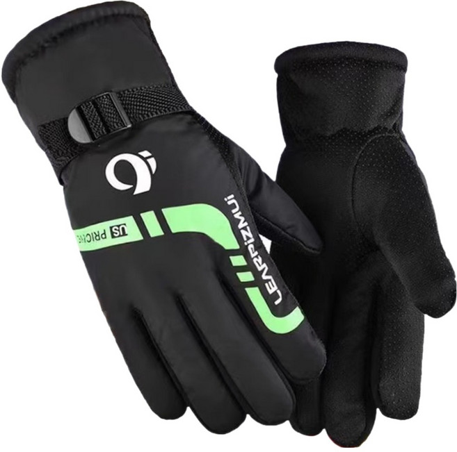 웰롯 예쁜 따뜻한 스키장갑 양손착용 세트, 라이트카키, 1세트