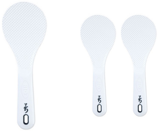 리빙패밀리 밥알이 붙지않는 엠보싱주걱 특대 10 x 28 cm, 화이트, 3개