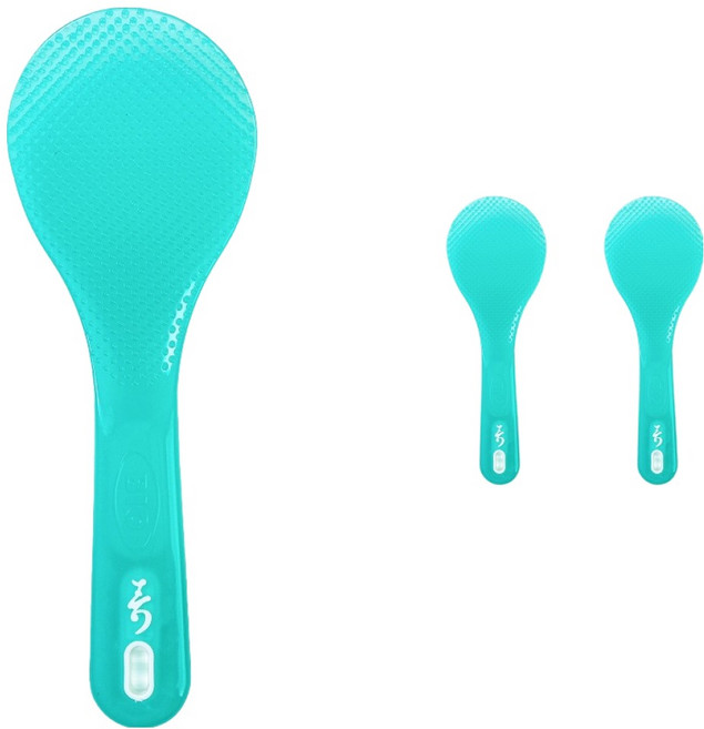 리빙패밀리 밥알이 붙지않는 엠보싱주걱 특대 10 x 28 cm, 그린, 3개