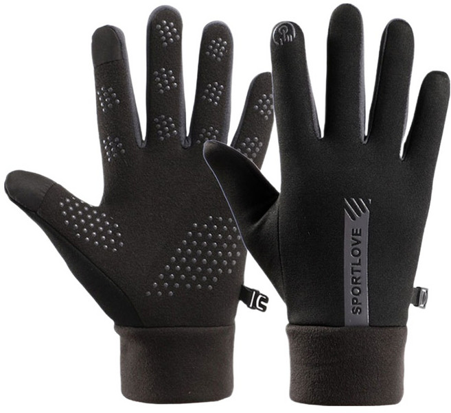 웰롯 남성용 방한 스키장갑 양손착용 세트, 블랙, 1세트