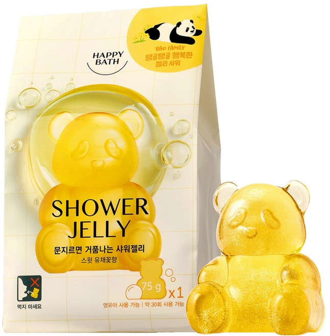 해피바스 바오패밀리 오리지널컬렉션 샤워젤리 바디워시 유채꽃 향, 75g, 1개