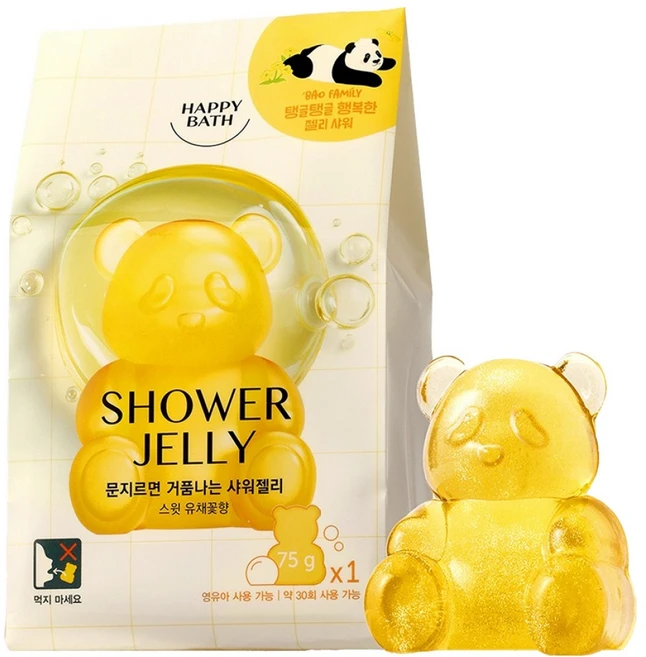 해피바스 바오패밀리 오리지널컬렉션 샤워젤리 바디워시 유채꽃 향, 75g, 1개 - 쿠팡