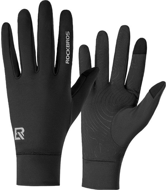 락브로스 방한 러닝 사이클링 등산 축구 기모 스마트폰 터치 스포츠 장갑 양손착용 세트 S400, 블랙, 1세트