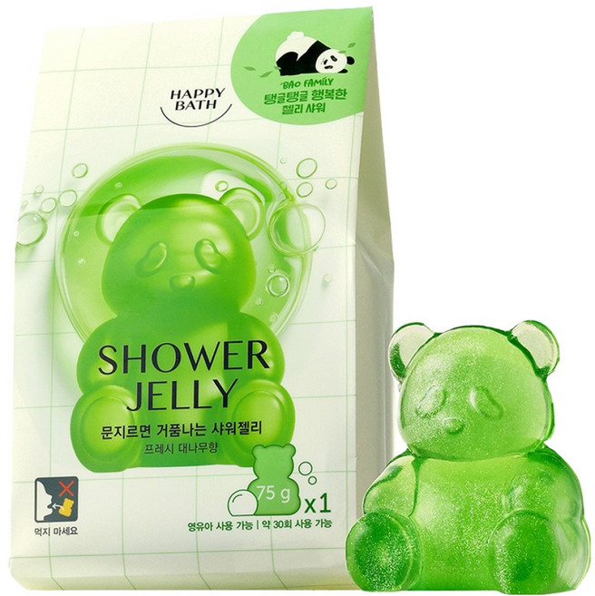 해피바스 바오패밀리 오리지널컬렉션 샤워젤리 바디워시 프레시대나무향, 75g, 1개