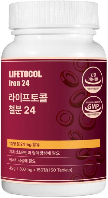 라이프토콜 철분 24 45g, 1개, 150정